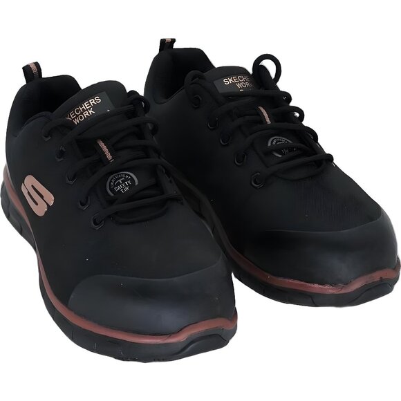 Skechers Work Composite Toe Lace-Up Safety Sneakers Black Women's US 9 - Picture 1 of 6